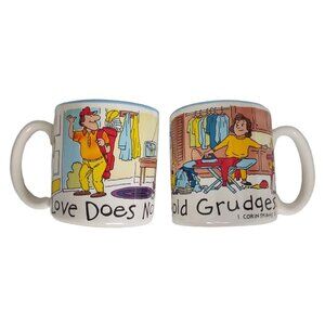 Potpourri Press 1 Corinthians 13:4-5 Love Does Not Hold Grudges Vintage Mug Set